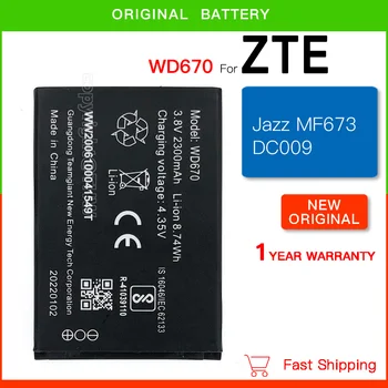 Eredeti csereakkumulátor WD670 2300mAh ZTE WD670 készülékhez Test 2 KB-OSH150-2300 Tele 2 OSH-150 4G LTE zseb WiFi router Bateria