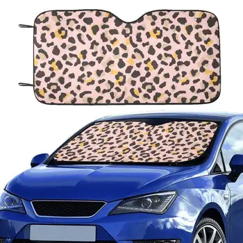 Rózsaszín leopárd nyomtatású szélvédő napernyő, állati gepárd Autós kiegészítők Auto Cover Protector ablakvédő képernyő dekoráció