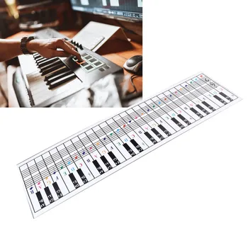 61 88 billentyű Zongora billentyűzet diagram Zenei jegyzetek Referencia kártya Elektromos zongora ujjazás gyakorlókártya