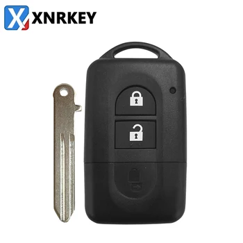 XNRKEY 2 gombos távoli autós kulcs Shell Fob Nissan Micra X-trail Qashqai Juke Duke Pathfinder kulcstok tok burkolat vágatlan pengével