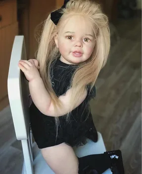 FBBD testreszabott korlátozott kínálat 28 hüvelykes újjászületett baba Katie Marie hosszú szőke hajjal már kész baba karácsonyi ajándék