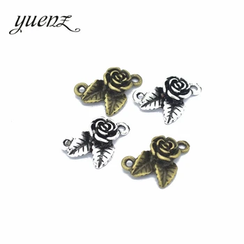 YuenZ 10db ötvözött charms Antik ezüst színű virág medálok Ékszer megállapítások DIY kézzel készített ékszerek készítéséhez 20 * 14mm Q119
