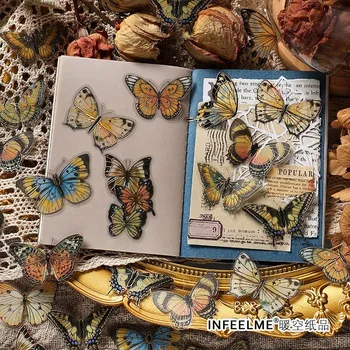 30 db vintage pillangó scrapbook matrica készlet DIY dekoráció pillangó matricák Pillangógyanta borítékhoz Scrapbook Journal