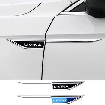 2db autóajtó sárvédő oldalsó penge jelvény autó karosszéria védő autó fém matrica a LIVINA Auto tartozékokhoz