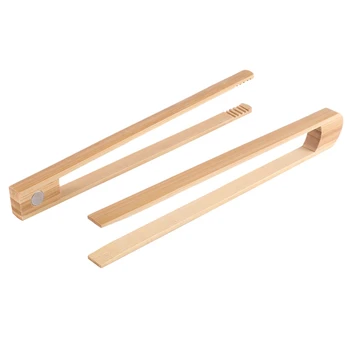 2 darab mágneses bambusz kenyérpirító fogó 8,7 hüvelykes fa konyhai pirítós fogó főzéshez, természetes bambusz konyhai eszközök