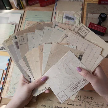 60db Vintage levelek anyaga Papír írható jegyzettömb Dekoratív írószer Scrapbooking Napló Album Lable Junk Journal tervező