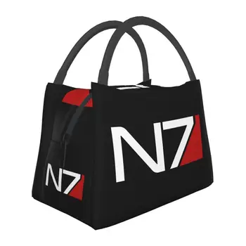 Videojáték Mass Effect N7 Resuable Lunch Box vízálló hűtő Thermal Food szigetelt uzsonnás táska utazási munka Pinic konténer