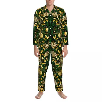Gold zöld damaszt hálóruha őszi lánc virágos alkalmi túlméretezett pizsama szettek hosszú ujjú kényelmes szabadidős design hálóruha