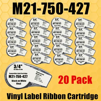 20Pack vinil címke szalag újratöltése M21 750 427 Maker patronszalag BMP21-PLUS, BMP21-LAB címkéző, kézi címkenyomtató