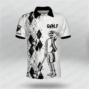 Új férfi divatpóló Nyári rövid ujjú kültéri golfingek Sportingek Alkalmi pólók Gyors száraz légáteresztő ruhák