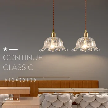 Kreatív LED függőlámpák Szoba dekoráció Nordic Enkele Kop Messing üveg Hanglamp Étterem Bár Kávézó Kávézó lámpák Esztétikus