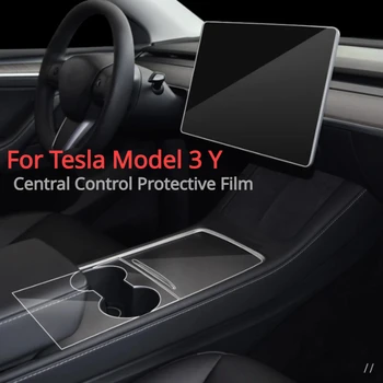 Tesla Model 3 Y 2021-2023 középkonzolhoz Karcmentes panel matrica TPU film Központi vezérlőfedél Autó belső kiegészítők