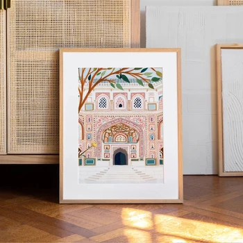Iszlám építészet Templom vászon nyomat, festés, plakát Vallásos stílusú nappali verandafalfestés, művészeti dekoráció