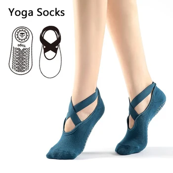 Jóga zokni nőknek Csúszásgátló kötés Lélegző pilates Balett tánczokni Fél lábujjak Zokni