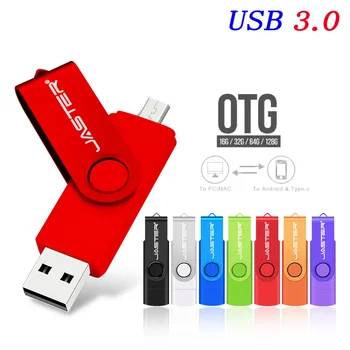 JASTER 2 az 1-ben USB 3.0 flash meghajtók 128GB OTG vízálló nagysebességű memóriakártya 64GB ingyenes egyedi logó Pen meghajtó USB stick 32GB