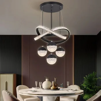 Modern fény luxus étterem mennyezet kristálycsillár egyszerű kreatív hálószoba nappali csillár bolt szuper erős fény