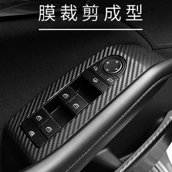Autó stílus fekete karbon matrica Autó ablakemelő gomb Kapcsoló panel burkolat díszítő matrica Mazda 3 Axela 2020 2021 2022