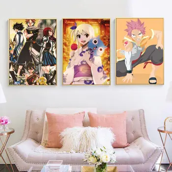 Anime Fairy Tail poszter Klasszikus film plakátok Vintage szoba Bár Kávézó dekoráció Matricák Falfestés