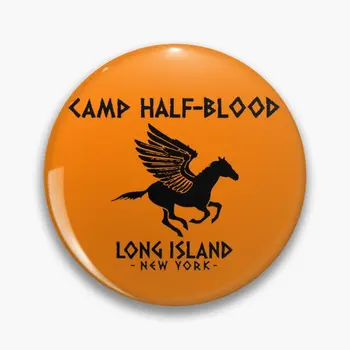 Camp Half Blood logó Soft Button Pin Collar Aranyos Bross Divat fém hajtóka tű Rajzfilm ajándék ékszer kalap Vicces ruhák Nők