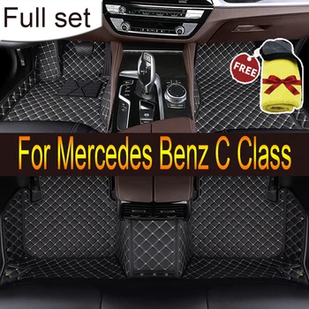Egyedi 3D autószőnyegek Mercedes Benz C osztályhoz W203 2004-2007 W204 W205 W206 2023 Belső kiegészítők műbőr