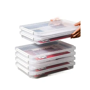 Műanyag A4-es dokumentumtároló doboz Vastagítsa meg az átlátszó nedvességálló, egymásra rakható és nem deformálható irattartókat Asztali papír rendszerezők