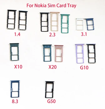10Pcs Sim kártya tálca tartó Micro SD kártya foglalat Adapter alkatrészek Nokia 1.4 2.3 3.1 5 5.1 X5 7.1 Plus 8.3 X10 X20 G10 készülékhez