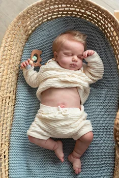 NPK 19inch teljes testű újszülött baba kézzel készített élethű újjászületett alvó Loulou 3D festett bőr látható vénákkal