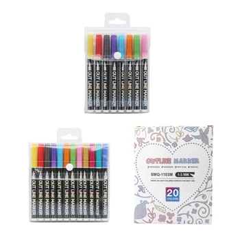 Csillogó körvonalas tollak születésnapi/karácsonyi képeslap készítéséhez scrapbooking, festés, N0HC