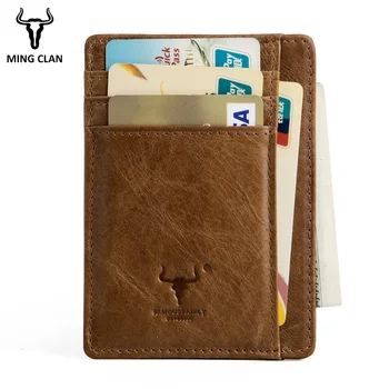 MingClan valódi bőr Uniszex névjegykártya-tartó pénztárca Bank hitelkártya-tok azonosító birtokosok Női pénztárcakártya-tulajdonos Porte Carte