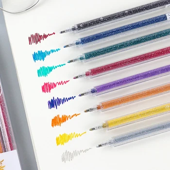 8 db/szett Színek kiemelő toll Bling Bling csillogó színes jelölő tollak rajz scrapbook album eszközök DIY írószer Iskola Művészet