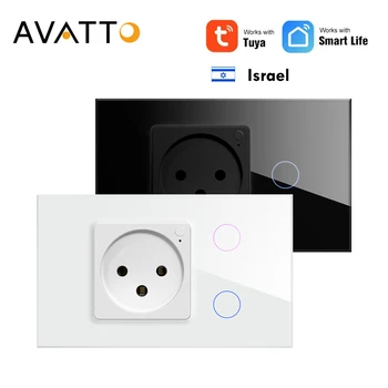 AVATTO Izrael állvány Tuya WiFi / Zigbee fali lámpakapcsoló aljzattal, Smart Life App távirányítóval, Alexa Google Home-mal működik.