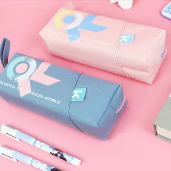 1 PC Aranyos Kawaii vászon ceruza tok Nagy kapacitású tolltartó tasak Ceruzatáskák lányoknak Ajándék koreai írószer Iskolai kellékek