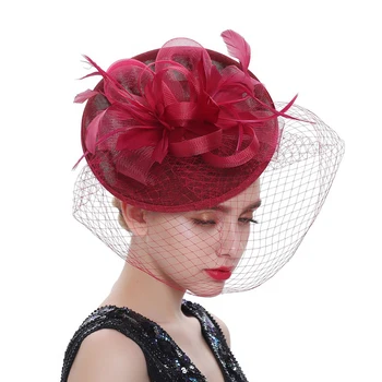 Női Fascinator kalap virág fejpánt klippel Női koktél Tea Party Kentucky Derby Jockey Club Fedoras Haj kiegészítők