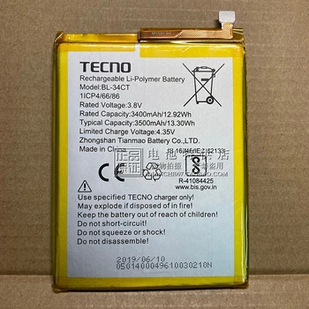 for TECno CAMON 11S újratölthető akkumulátor BL-34CT mobiltelefon panel 13.3WH 3500mAh