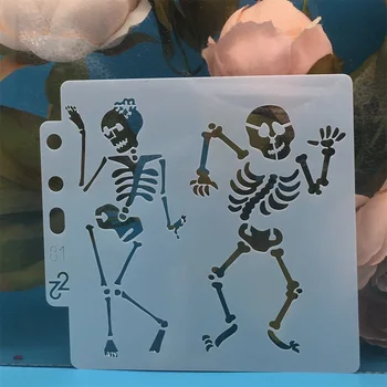 14*13cm Tánc csontváz DIY rétegezés sablonok festés scrapbook színezés dombornyomás album dekoratív kártya sablon