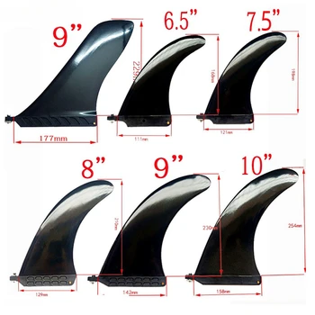 SUP Fin 6.5 ~ 10inch Single Fin Longboard Central Fin hosszú deszkához / paddleboard nylon+üvegszálas fekete szörfpaplan