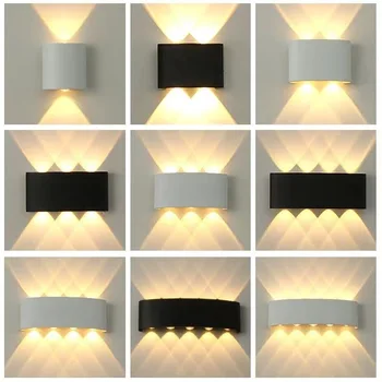 Nordic fali lámpa LED alumínium kültéri beltéri IP65 fel fehér fekete modern otthoni lépcsőhöz hálószoba éjjeli fürdőszobai fény