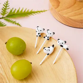 Aranyos panda gyümölcsvilla Gyerekek snack desszert dekoráció villák Fogpiszkáló ebéd saláta dekorációs kiegészítők Tortaválasztás