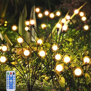 Napelemes szentjánosbogár lámpák Kültéri vízálló kerti lámpa Meleg fehér kívül Halloween Karácsonyi dekorációs ösvény fények