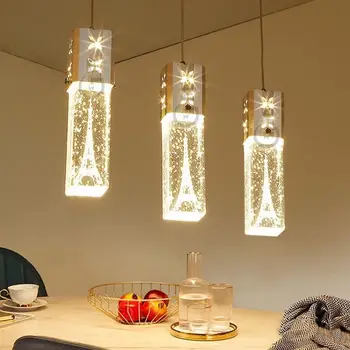 Modern kristály függőlámpák étteremhez Bár pult Konyhasziget Luxus lakberendezés világítás