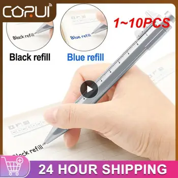 1 ~ 10DB többfunkciós 0,5 mm-es gél tinta toll Vernier féknyereg görgős golyóstoll írószer levélpapír 2 szín írás irodai iskola