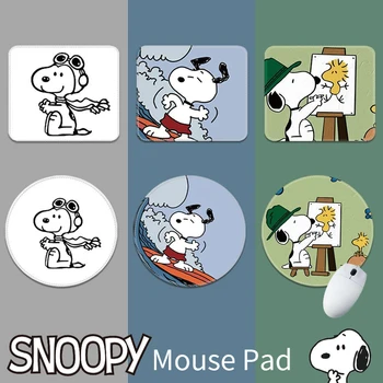 Snoopy téglalap PU egérpad csúszásmentes játék asztali bőr egérpad vízálló, karcálló kerek szőnyeg PC-hez laptop asztali
