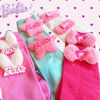 Barbie zokni Pamut Kawaii puha divatos filmdekoráció Szép diákok Téli melegedés otthon Hosszú zokni Aranyos lányok ajándék Szép