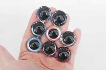 20db 12mm-28mm FÉNYES GITTER JÁTÉK SZEMEK Kerek, átlátszó játék biztonsági szemek + kemény alátét plüss babához -méret szín opció--D8