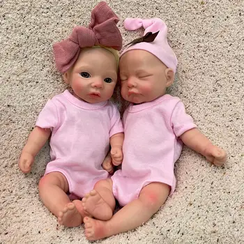 28CM Szép lányok Teljes test szilárd szilikon újjászületett baba babák kézzel készített festett újszülött babák játékok gyerekeknek születésnapi ajándékok