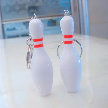 Sport kulcstartó szimuláció Bowling palack sima felületű kulcstartó Valósághű megjelenésű Emlék kulcstartó Férfi női ajándék