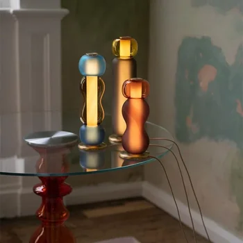 Nordic Glass asztali lámpa Színes cukorka felfüggesztett lámpák Fali lámpa Étterem Kávézó hálószoba éjjeli lámpa Otthoni dekoráció LED lámpatest