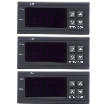 4X 220V digitális STC-1000 hőmérséklet-szabályozó termosztát szabályozó + érzékelő szonda