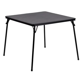 Hordozható összecsukható asztal Ingyenes szállítás Fekete összecsukható kártyaasztal - Könnyű, hordozható összecsukható asztal összecsukható lábakkal Kemping