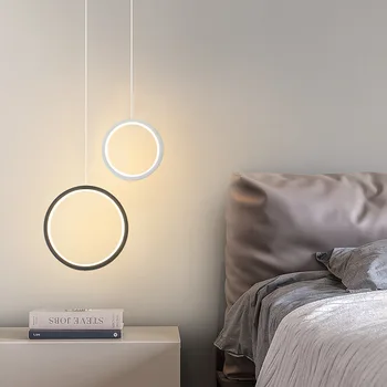 Gyűrűs függőlámpa minimalista /kreatív /személyiség hálószoba éjjeli LED függőlámpák hosszú vonal függő lámpa ZM911